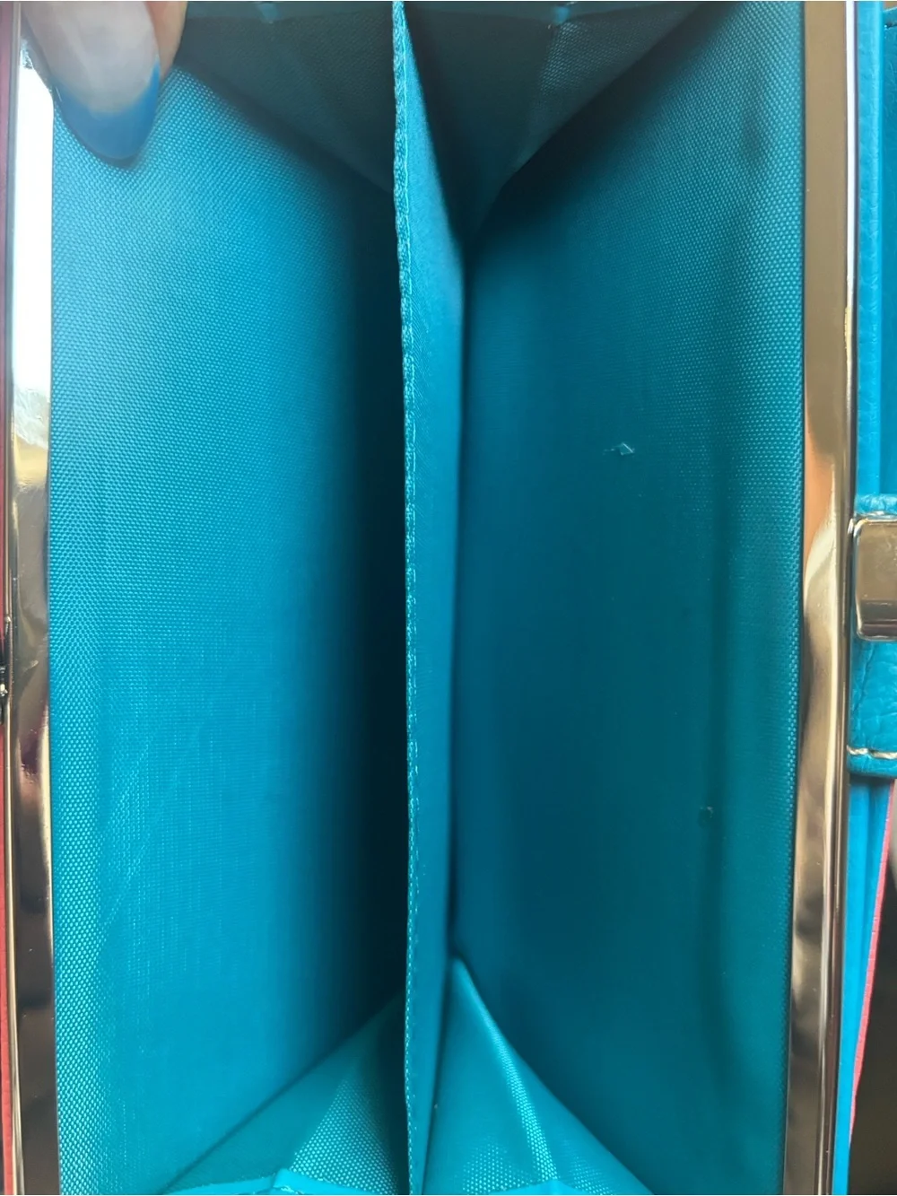 Kim Rogers Coral Wallet with Teal Snap Strap